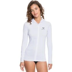 Roxy Women's Essentials Long Sleeve Hooded UPF 50 Zipped Rashguard