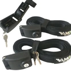 VAMO 14' LOCKING TIE DOWN STRAPS W/ INTERWOVEN BRAIDED STEEL CABLES