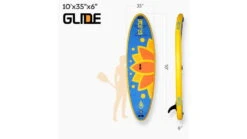Glide Lotus Inflatable Paddle Board -Outdoor Sports Store opplanet glide lotus inflatable paddle board blue orange yellow 10ft x 35in x 6in o2 ltus u 1