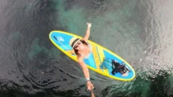 Glide Retro Inflatable Paddle Board 27 Glide Retro Inflatable Paddle Board -Outdoor Sports Store opplanet glide retro inflatable paddle board blue yellow 10ft 6 x 33in x 6in o2 ret bl av 4