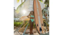 InQRACER Inflatable Stand Up Paddle Board W/Free Premium SUP Accessories & Backpack -Outdoor Sports Store opplanet inqracer inflatable stand up paddle board w free premium sup accessories backpack wood color medium iqr sup w usage 2